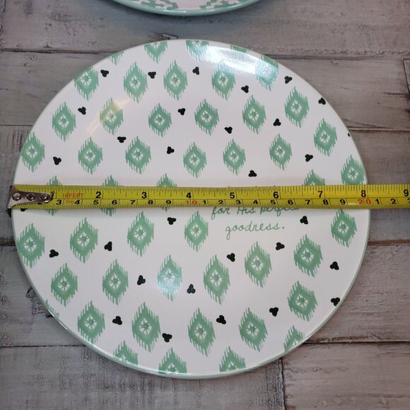 Mary & Martha Perfect Goodness Salad Plates Lot of 4 Green White Give Thanks - Picture 9 of 14